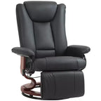 HOMCOM Swivel Recliner Chair, PU Leather Reclining Chair for Living Room, Modern Recliner Sofa with Footrest