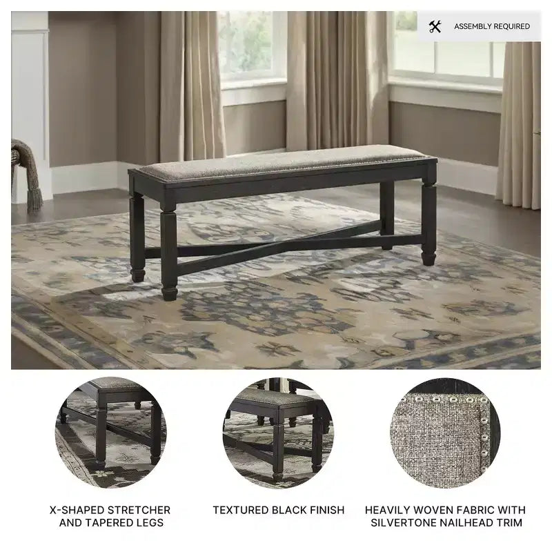 Signature Design by Ashley Tyler Creek Dining Bench, Black/Brown