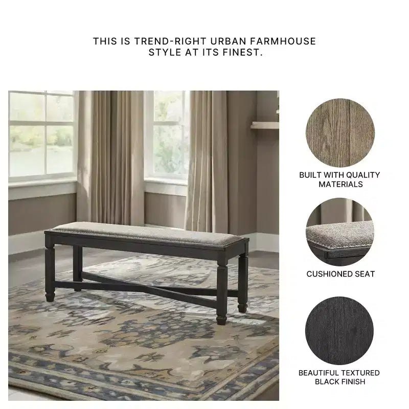 Signature Design by Ashley Tyler Creek Dining Bench, Black/Brown