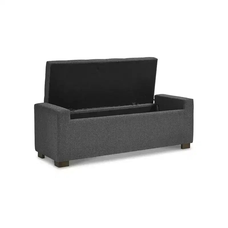 Panca contenitore Cortwell di Signature Design by Ashley – Rivestita in poliestere grigio con cuscino trapuntato