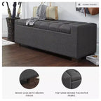 Panca contenitore Cortwell di Signature Design by Ashley – Rivestita in poliestere grigio con cuscino trapuntato