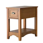 Costway Contemporary Chair Side End Table Compact Table w/ Drawer Nightstand Tawny