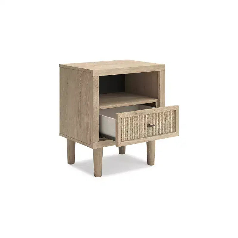 Signature Design by Ashley Cielden Modern Nightstand with USB Charging, Two-Tone Brown