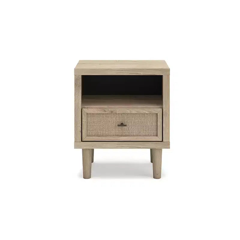 Signature Design by Ashley Cielden Modern Nightstand with USB Charging, Two-Tone Brown