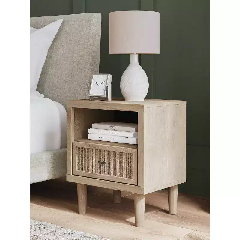 Signature Design by Ashley Cielden Modern Nightstand with USB Charging, Two-Tone Brown