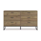 Signature Design by Ashley Deanlow 6 Drawer Dresser, Honey Brown