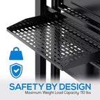 Pyle 1UX2 Server Rack Shelves - Universal Device Server Rack Mounting Tray - Black