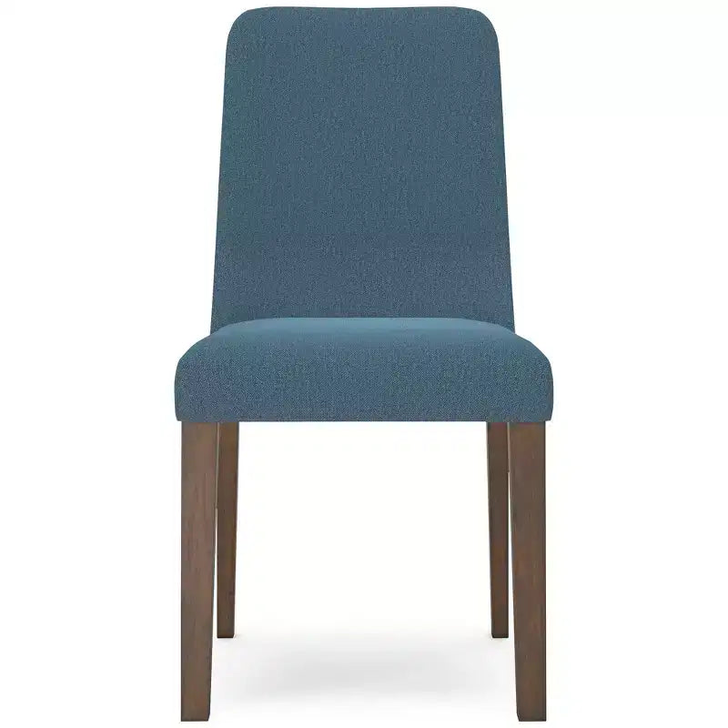 Signature Design by Ashley Lyncott Sedia da Pranzo Imbottita Contemporanea con Cuscino in Schiuma, Set da 2, Blu e Marrone