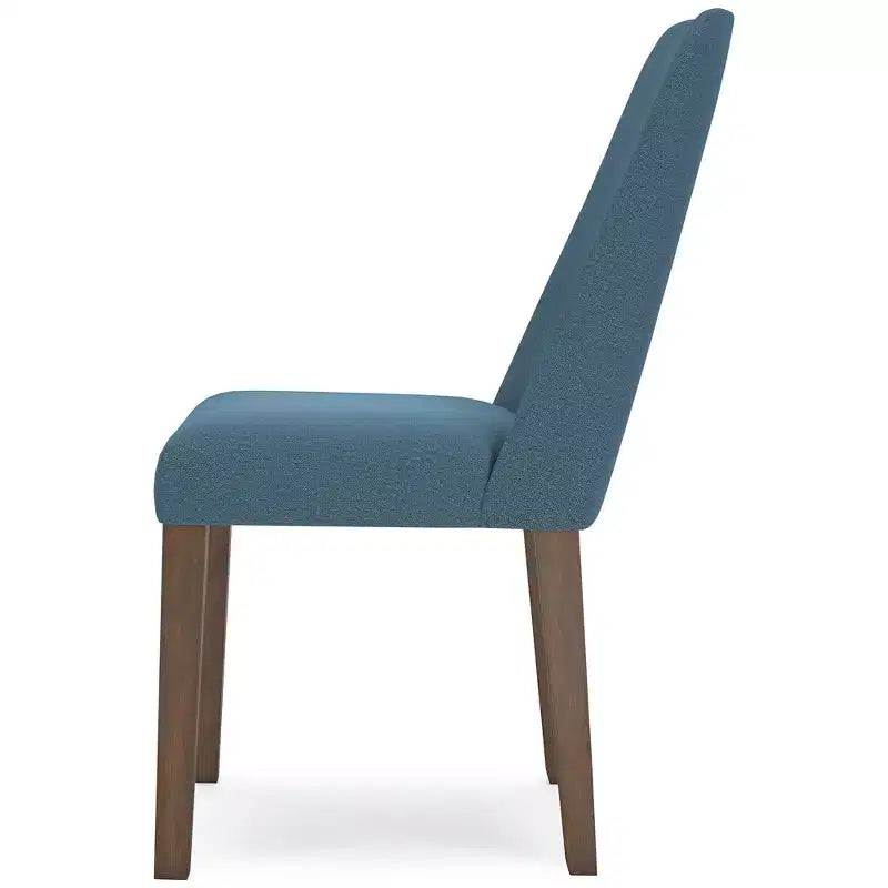 Signature Design by Ashley Lyncott Sedia da Pranzo Imbottita Contemporanea con Cuscino in Schiuma, Set da 2, Blu e Marrone