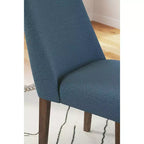 Signature Design by Ashley Lyncott Sedia da Pranzo Imbottita Contemporanea con Cuscino in Schiuma, Set da 2, Blu e Marrone
