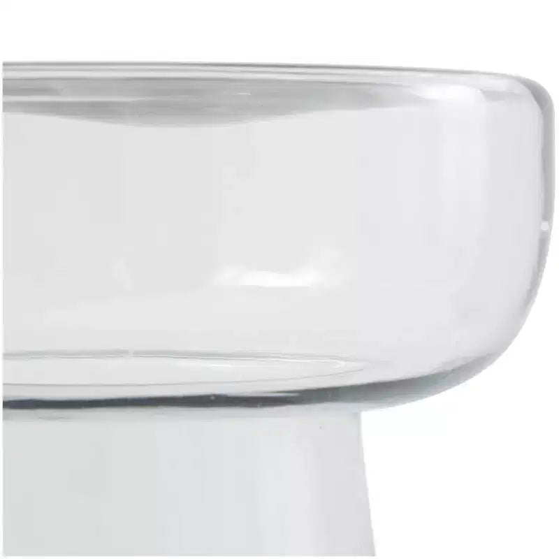 Olivia & May Glass Modern Pedestal Accent Table