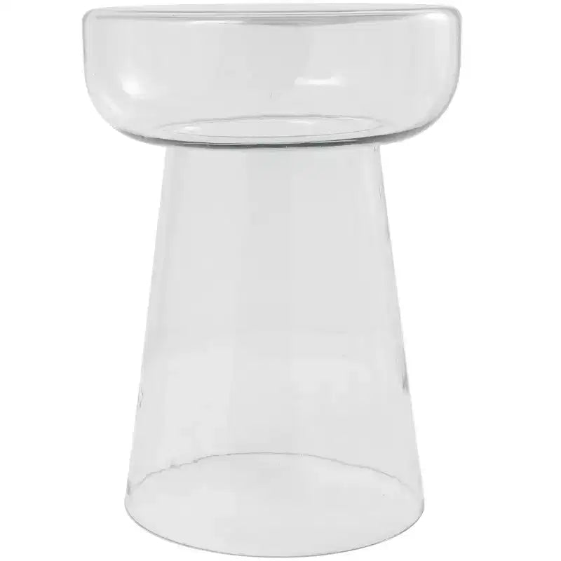 Olivia & May Glass Modern Pedestal Accent Table