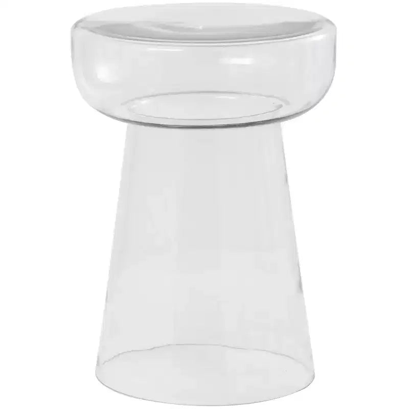 Olivia & May Glass Modern Pedestal Accent Table