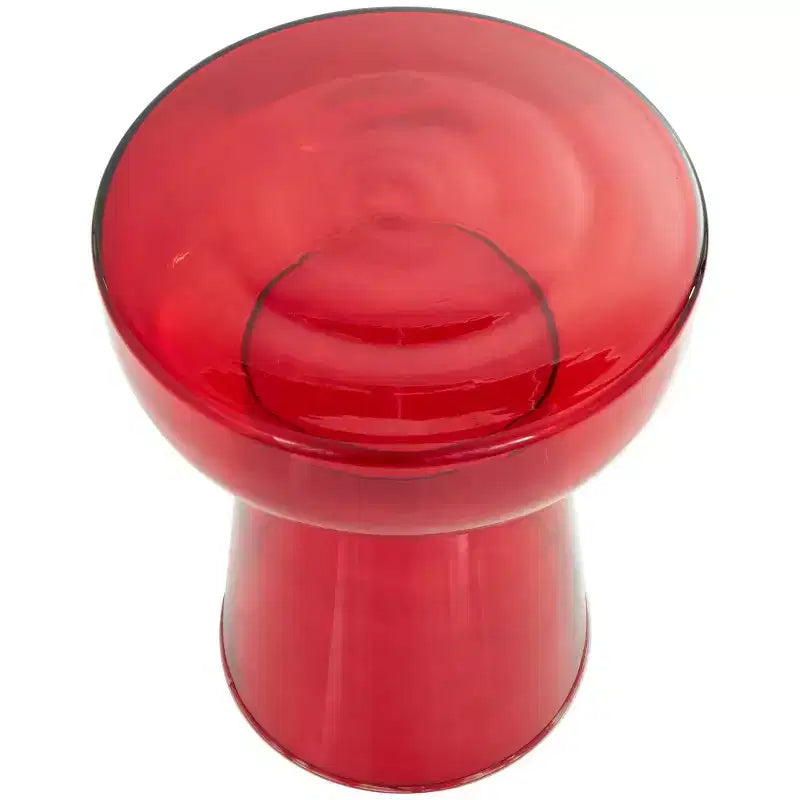 Olivia & May Glass Modern Pedestal Accent Table