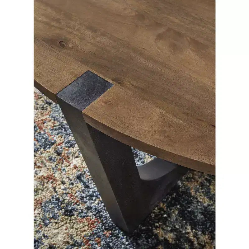 Signature Design by Ashley Hanneforth Round Coffee Table, Brown/Black