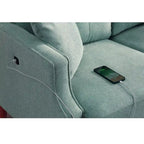 Upholstered Sofa with Waterproof Fabric and USB Port - 32.30 x 70.10 x 35.03