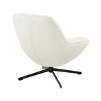 HOMLUX Modern Swivel Accent Chair Fabric Upholstered Lounge Chairs with Metal Legs Armless Sofa Chairs for Living Room&Bedroom,Off White
