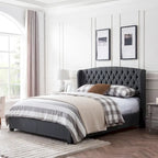 Virago Upholstered Low-profile King Platform Bed by Christopher Knight Home
