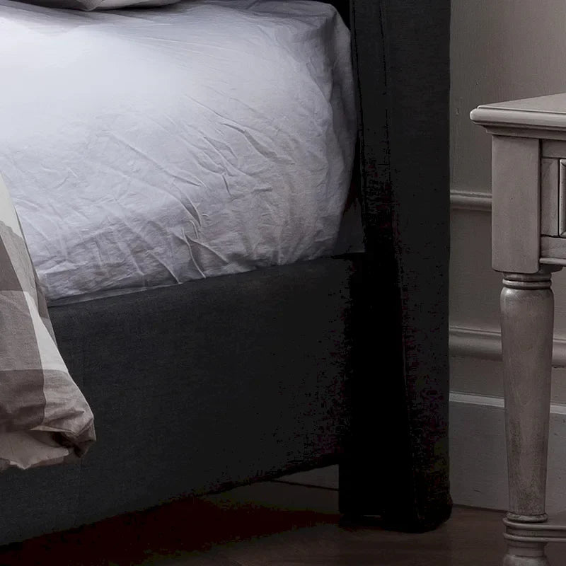 Low-Profile Upholstered King Size Platform Bed with Integrated Support