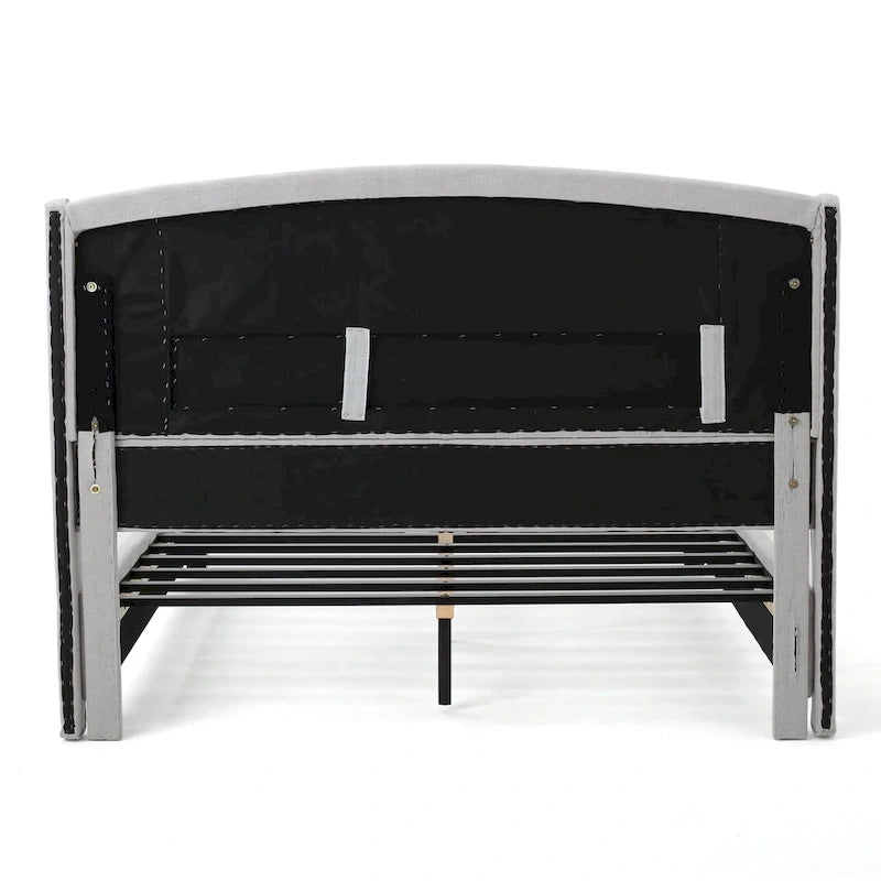 Low-Profile Upholstered King Size Platform Bed with Integrated Support
