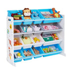 SONGMICS Kid's Large Toy Storage Unit with 16 Removable Bins, for Playroom, Children Room, 41.7, Space Theme