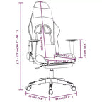 vidaXL Massage Gaming Chair with Footrest, Black and Light Green, Fabric