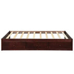 Twin Size Platform Storage Bed With 3 Drawers Easy Assembly Platform Bed Frames No Box Spring Needed Wooden Slat Support