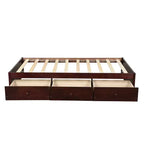 Twin Size Platform Storage Bed With 3 Drawers Easy Assembly Platform Bed Frames No Box Spring Needed Wooden Slat Support