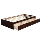 Twin Size Platform Storage Bed With 3 Drawers Easy Assembly Platform Bed Frames No Box Spring Needed Wooden Slat Support