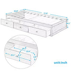 Twin Size Platform Storage Bed With 3 Drawers Easy Assembly Platform Bed Frames No Box Spring Needed Wooden Slat Support