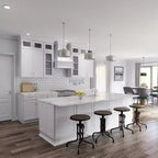 Pensile da cucina per frigorifero HOMLUX Easy-DIY, 91,4 cm L x 61 cm P, bianco shaker, pronto da montare, con 2 ante