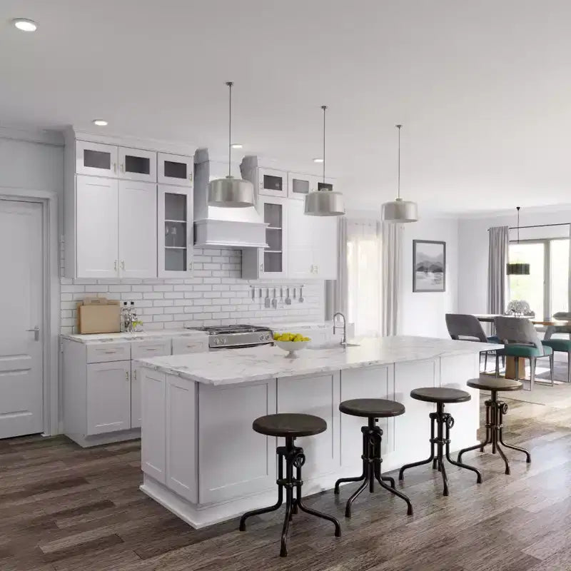 Pensile da cucina per frigorifero HOMLUX Easy-DIY, 91,4 cm L x 61 cm P, bianco shaker, pronto da montare, con 2 ante