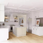 Pensile da cucina per frigorifero HOMLUX Easy-DIY, 91,4 cm L x 61 cm P, bianco shaker, pronto da montare, con 2 ante