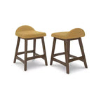 Signature Design by Ashley Lyncott Sgabello da bar imbottito altezza bancone con cuscino in schiuma, set da 2, senape