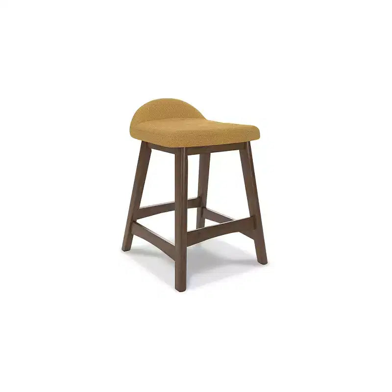 Signature Design by Ashley Lyncott Sgabello da bar imbottito altezza bancone con cuscino in schiuma, set da 2, senape