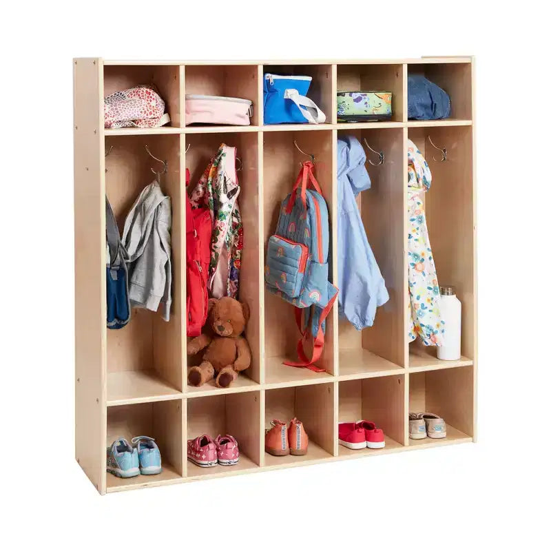 ECR4Kids Streamline 5-Section Coat Locker with Cubby Storage, Classroom Furniture