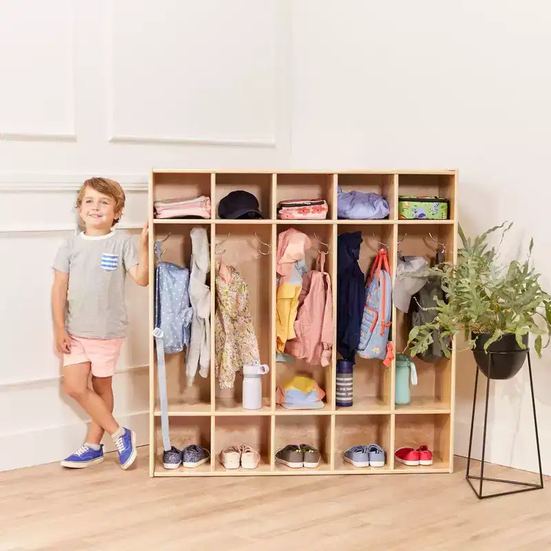 ECR4Kids Streamline 5-Section Coat Locker with Cubby Storage, Classroom Furniture