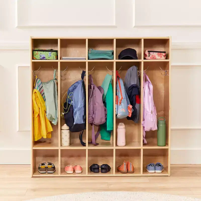 ECR4Kids Streamline 5-Section Coat Locker with Cubby Storage, Classroom Furniture