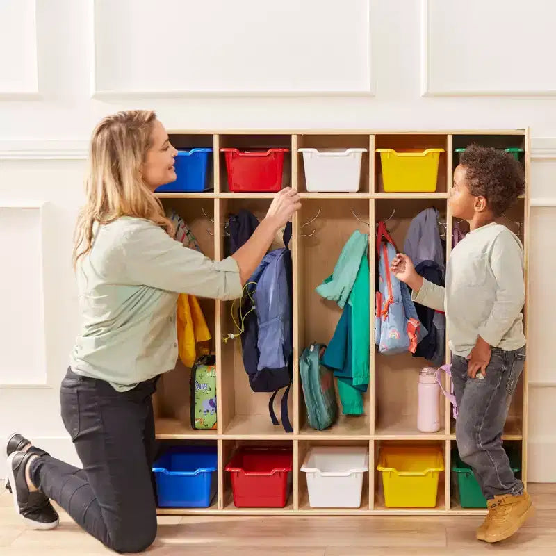 ECR4Kids Streamline 5-Section Coat Locker with Cubby Storage, Classroom Furniture