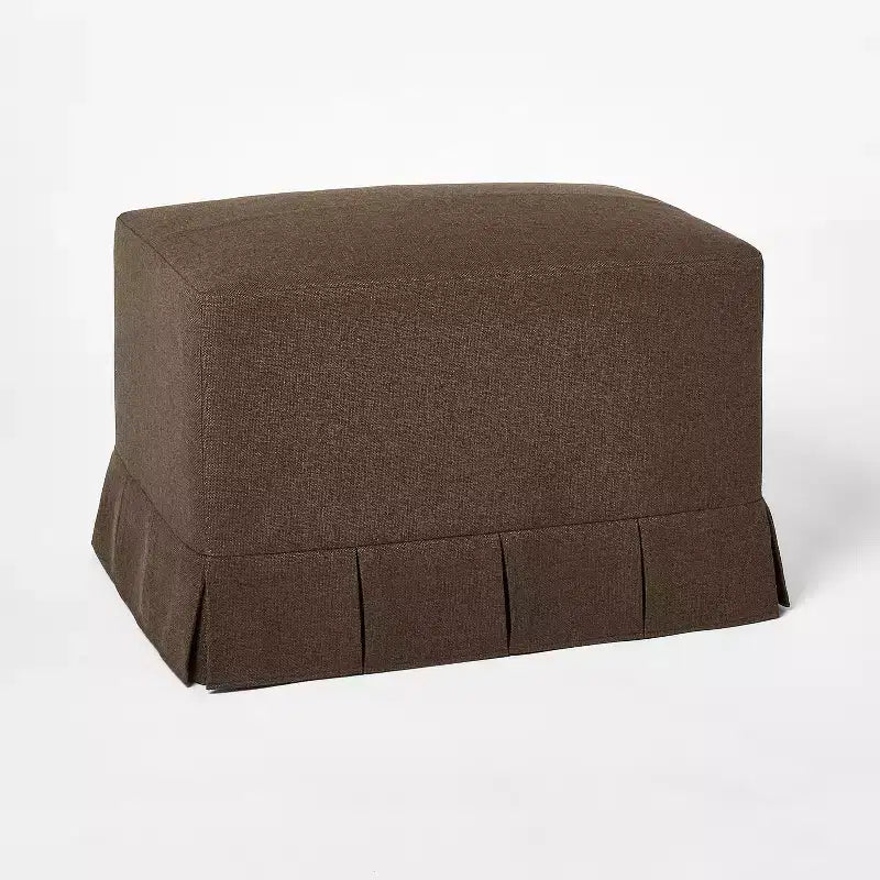 Box Pleat Upholstered Ottoman - Threshold designed with Studio McGee