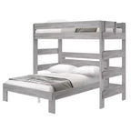 Plank+Beam Solid Wood Farmhouse Twin over Queen L-Shaped Bunk Bed Bed for Adults