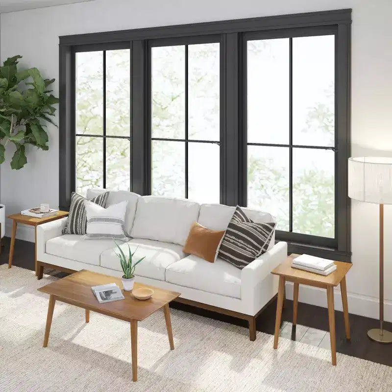 Plank+Beam Tavolino rettangolare 20 Mid-Century Modern, in legno massello, per soggiorno