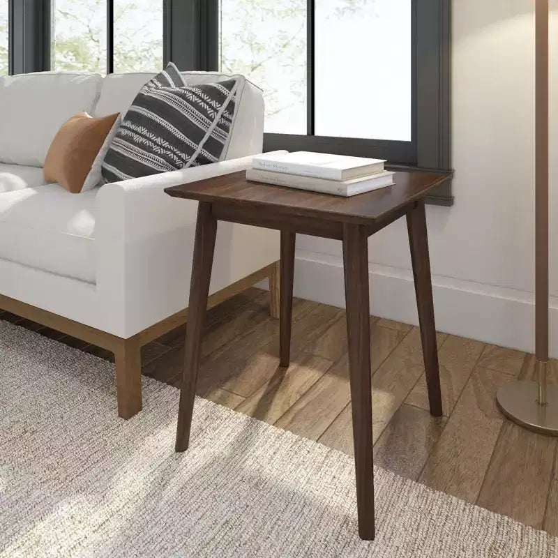 Plank+Beam 20 Mid Century Modern Rectangular Side Table, Solid Wood End Table for Living Room