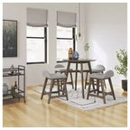 Signature Design by Ashley Lyncott Counter Height Upholstered Barstool with Foam Cushion, Set of 2, Light Gray