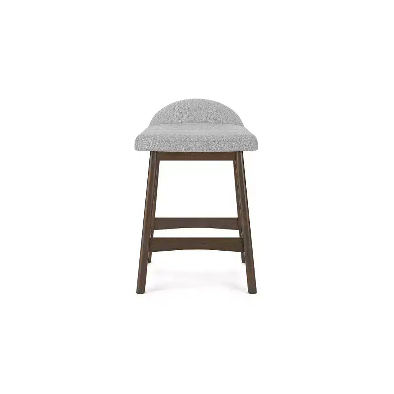 Signature Design by Ashley Lyncott Counter Height Upholstered Barstool with Foam Cushion, Set of 2, Light Gray