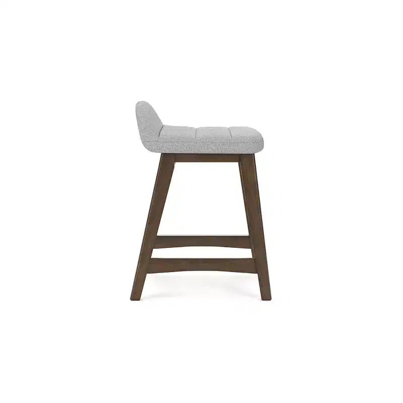 Signature Design by Ashley Lyncott Counter Height Upholstered Barstool with Foam Cushion, Set of 2, Light Gray