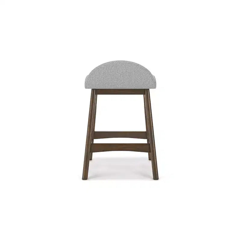 Signature Design by Ashley Lyncott Counter Height Upholstered Barstool with Foam Cushion, Set of 2, Light Gray