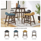 Signature Design by Ashley Lyncott Counter Height Upholstered Barstool with Foam Cushion, Set of 2, Light Gray