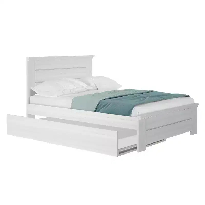 Plank+Beam Solid Wood Farmhouse Full Bed with Panel Headboard with Trundle