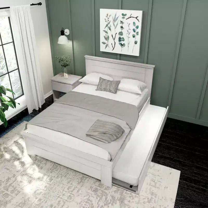 Plank+Beam Solid Wood Farmhouse Full Bed with Panel Headboard with Trundle
